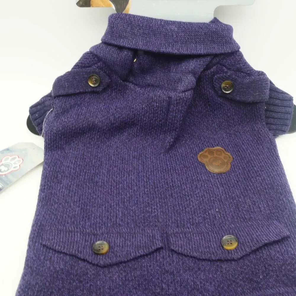 NEW Canada Pooch Brave the Elements Cargo Cardigan Sweater Blue 20